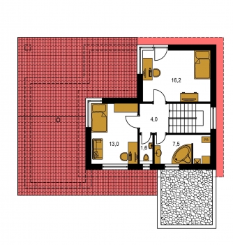 Mirror image | Floor plan of second floor - TREND 291